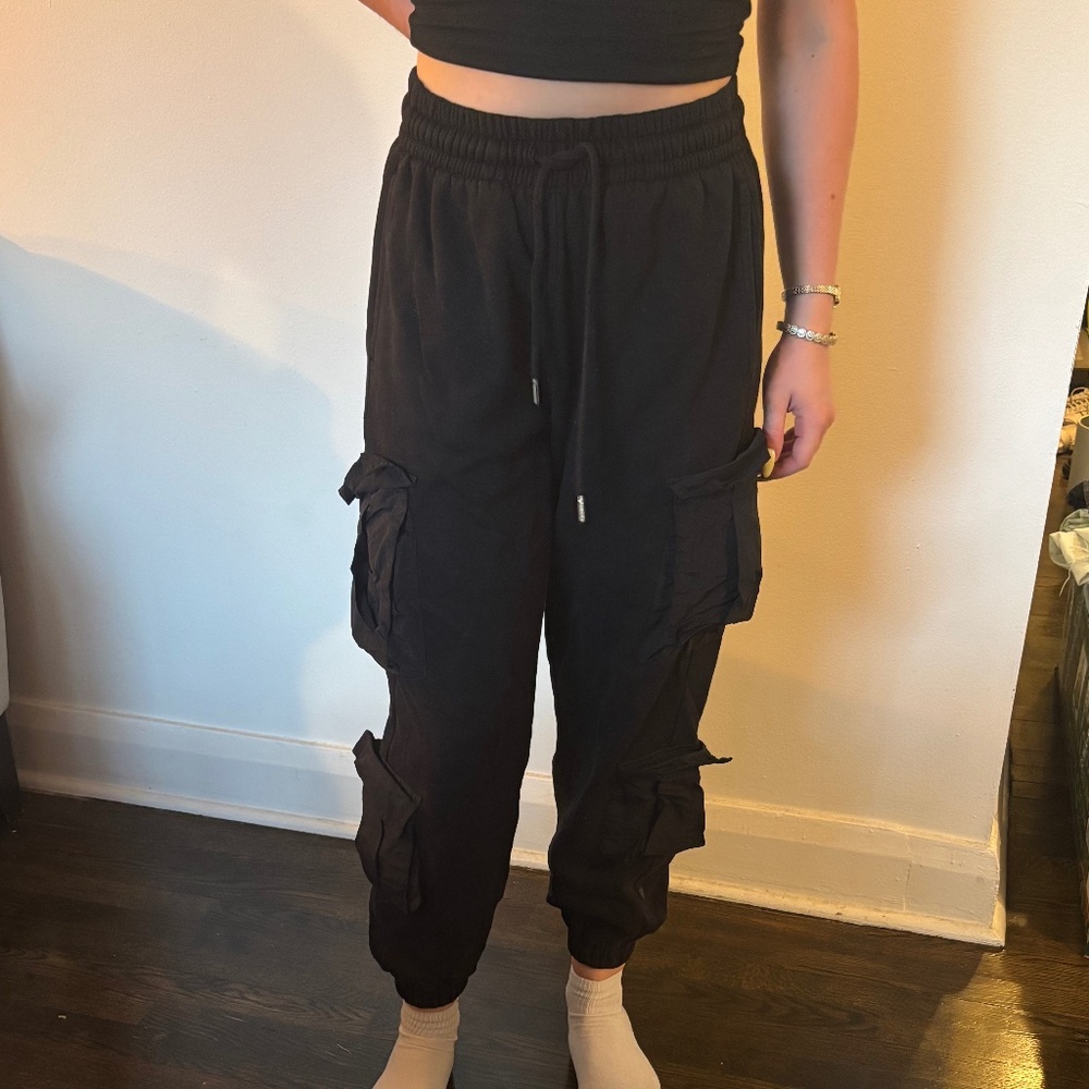 Black Cargo Sweatpants